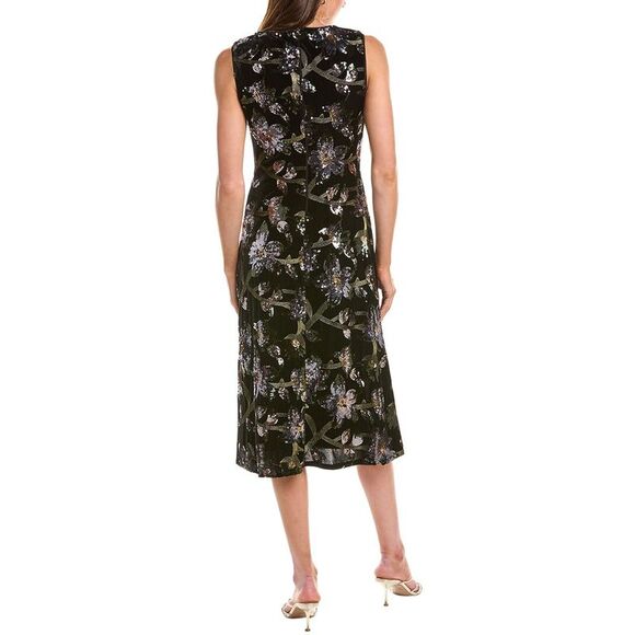 Diane Von Furstenberg WomensSequin Velvet Midi Dress, Black Midi